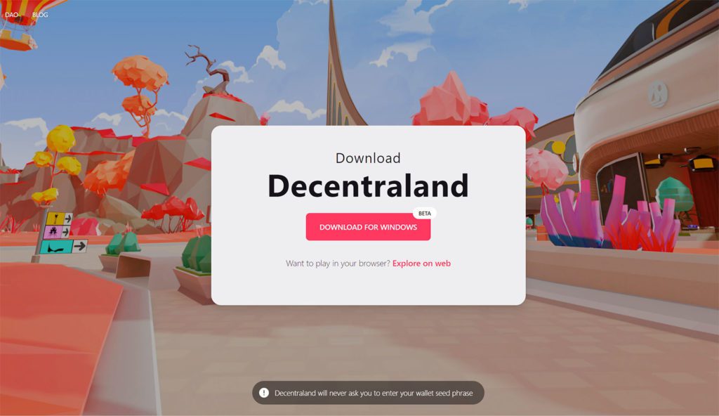 download decentraland beta